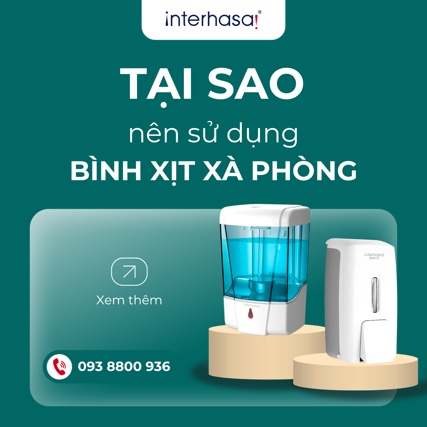 Bình xịt xà phòng gắn tường Interhasa – Tiết kiệm & bền vững